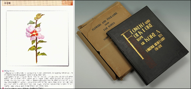 플로렌스가 한국 야생화에 대해 기록한 책 &lt;Flowers and Folk-lore from Far Korea&gt;(오른쪽)와 번역본. 플로렌스의 야생화 사랑은 국내 최초의 국가정원인 순천만정원으로 이어졌다.