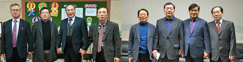 김원영 목사 측(왼쪽), 허길량 목사 측(오른쪽) 관계자들.
