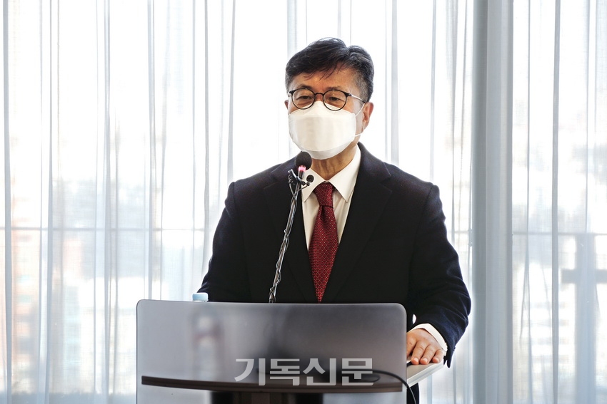 강대흥 KWMA 사무총장이 취임소감을 전하고 있다.