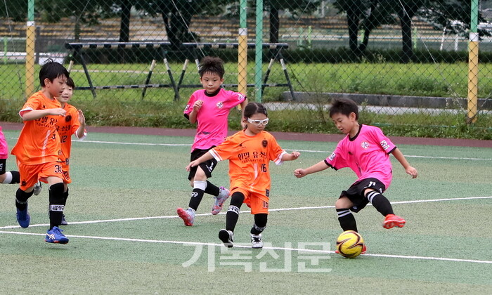 서울-서북권역예선이 남양주체육문화센터에서 진행된 가운데 아이들이 경기를 치르고 있다.