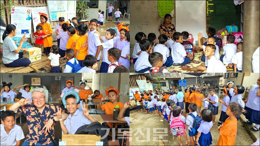 명성교회 청년들이 미얀마 내전 난민들이 거주하는 메솟을 찾아 피딩 사역을 하고 있다. 명성교회는 매년 10~20명의 고등부 1학년 전원을 단기선교에 참여하게 한다. 청소년기에 선교 비전을 심어야 훗날 선교사가 되거나 선교사역에 동역할 가능성이 높다는 게 김인환 목사의 생각이다.