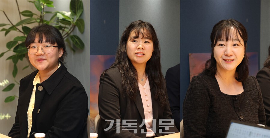 이온유 자매, 김지나 전도사, 김기쁨 전도사.